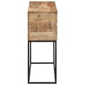 vidaXL Konzolový stolík 110x30x75cm surový mangovníkový masív a železo