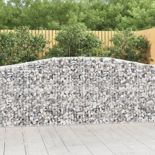 vidaXL Oblúkové gabiónové koše 7ks 400x50x100/120cm pozinkované železo
