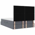 vidaXL LED úložná posteľ s matracom Tmavosivá 140 x 200 cm Zamat