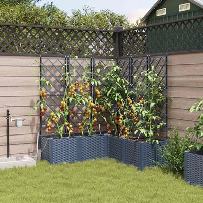 vidaXL Záhradný kvetináč 5 pcs Biely 120 x 120 x 142 cm Plast