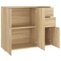 vidaXL Komoda, dub sonoma, 91x29,5x75 cm, imitácia dreva