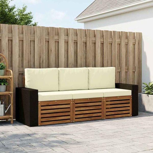 vidaXL Súpravy pohoviek s vankúšom 3 pcs Pevné akáciové drevo