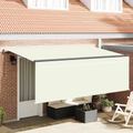 vidaXL Sklopná markíza Krémová 400 x 200 cm Polyester a hliník