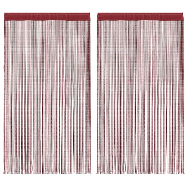 vidaXL Šnúrkový záves, 2 ks, 100x250 cm, vínový