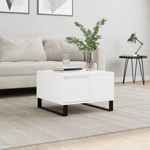 vidaXL Konferenčný stolík biely 55x55x36,5 cm spracované drevo