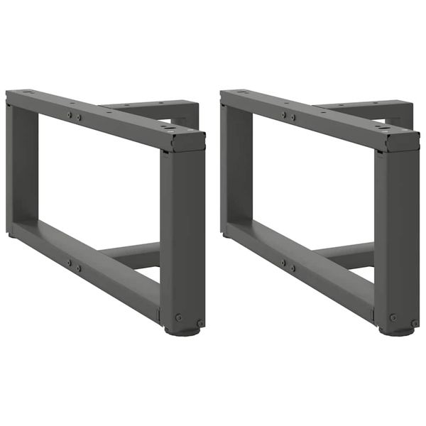 vidaXL Nohy konferenčného stolíka v tvare T, 2 ks, antracitové, 70x25x(30-31) cm, oceľ