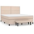 vidaXL Boxspring posteľ s matracom kapučínová 180x200 cm umelá koža