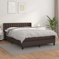 vidaXL Boxspring posteľ s matracom hnedá 140x190 cm umelá koža