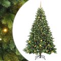 vidaXL Umelý vianočný stromček s 300 LED-i Zelená 210 cm PE a PVC