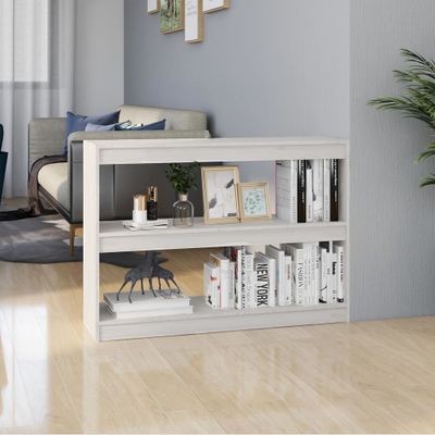vidaXL Knižnica/deliaca stena biela 100x30x71,5 cm borovica