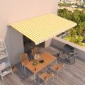 vidaXL Ručne zaťahovacia markíza 500x300 cm žltá a biela