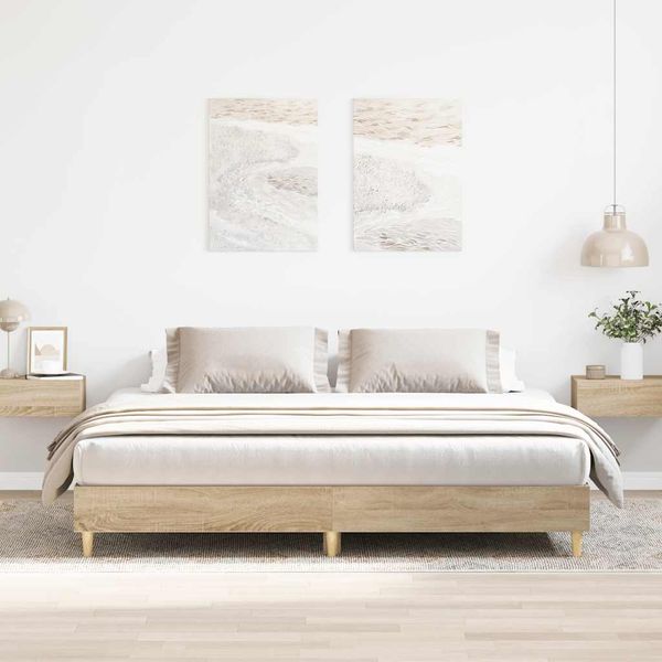 vidaXL Posteľný rám bez matraca dub sonoma 160x200 cm kompozitné drevo