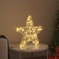 vidaXL 3D hviezda 50 LED Teplá biela 55 x 52.5 x 9 cm Ratan