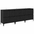 vidaXL Komody 3 ks Čierny dub 60 x 35 x 70 cm Kompozitné drevo