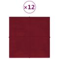 vidaXL Nástenné panely 12 ks vínovočervené 30x30 cm zamat 1,08 m²