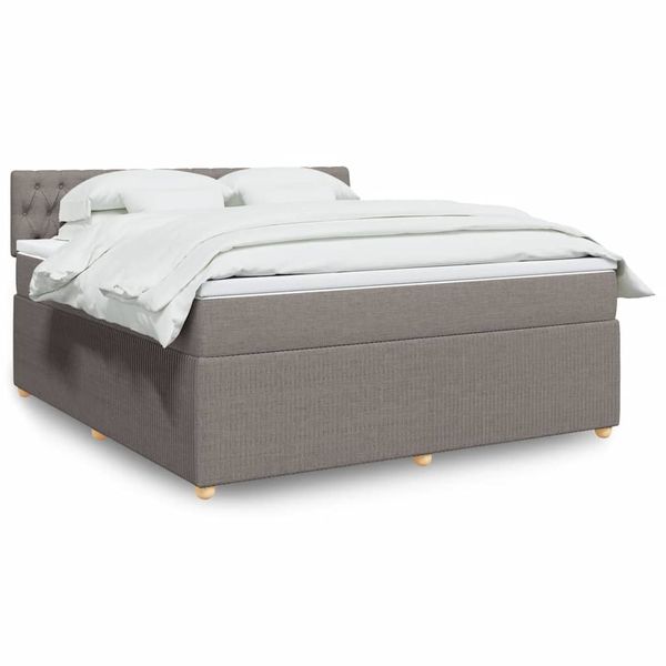 vidaXL Posteľný rám boxspring s matracom sivohned 180x200 cm látka
