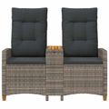 vidaXL Hojdačka s tabletou 2 -Seater 126 x 65 x 112 cm polyratan