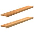 vidaXL Okenný parapet 2 ks svetlohnedá 140x20x2 cm dubový masív