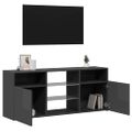 vidaXL TV skrinka s LED svetlami lesklá sivá 120x30x50 cm