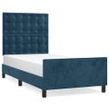 vidaXL Rám postele bez matraca tmavomodrý 90x200 cm zamat