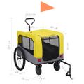 vidaXL Vozík pre domáce zvieratá na bicykel/beh 2-v-1, žlto sivý