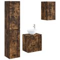 vidaXL Sada kúpeľňového nábytku 3 ks Dymový dub 33 x 34,5 x 160 cm