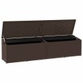 vidaXL Záhradný úložný box hnedý 220x50x58 cm polyratan