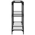 vidaXL Konzolový stolík priehľadná sklenená doska 98x30x81 cm oceľ