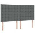 vidaXL LED úložná posteľ s matracom Tmavosivá 160 x 200 cm Látka