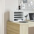 vidaXL Organizér na stôl biely 36x26x29,5 cm kompozitné drevo