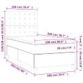 vidaXL Posteľ boxsping s matracom a LED modrá 100x200 cm látka