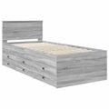 vidaXL Ležadlo Šedý Sonoma a čierna 90 x 190 cm Kompozitné drevo