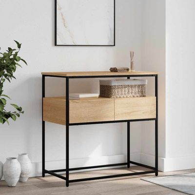 vidaXL Konzolový stolík, dub sonoma, 75x40x75 cm, imitácia dreva