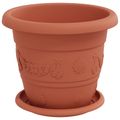 vidaXL Kvetináče 24 ks Tehlovo červená Ø 22 x 18 cm Plast
