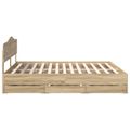 vidaXL Rám postele Sonoma dub 200 x 200 cm Inžinierske drevo