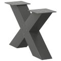vidaXL Nohy konferenčného stolíka v tvare X, 2 ks, antracitové, 60 x (30-31) cm, oceľ