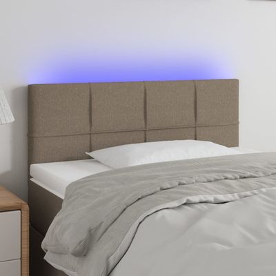 vidaXL Čelo postele s LED sivohnedé 80x5x78/88 cm látka