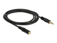 Predlžovacia šnúra audio - mini-phone stereo 3.5 mm so zdierkami (samica) do mini-phone stereo 3.5 mm s kolíkmi (samec) - 2 m - čierna