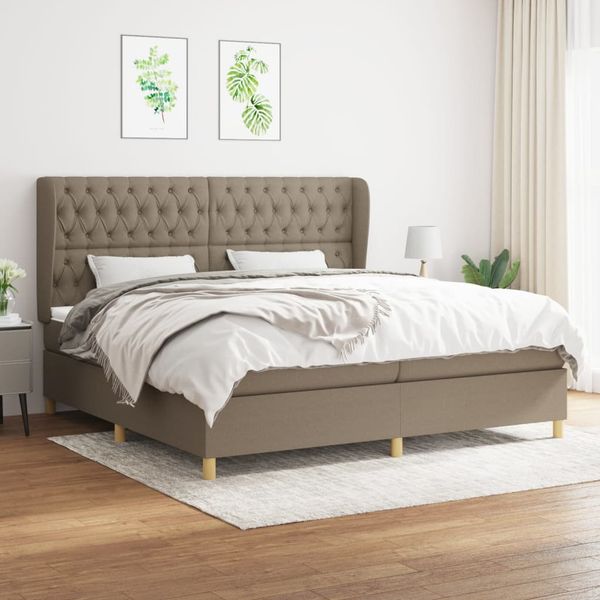 vidaXL Boxspring posteľ s matracom sivohnedý 200x200 cm látka