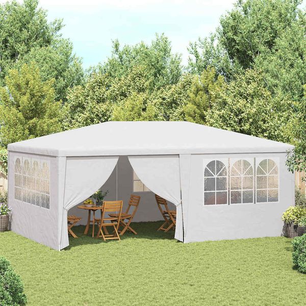 vidaXL Profesionálny párty stan+bočné steny 4x6 m, biely 90 g/m²