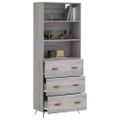 vidaXL Vysoká skrinka sivý dub sonoma 69,5x34x180 cm spracované drevo