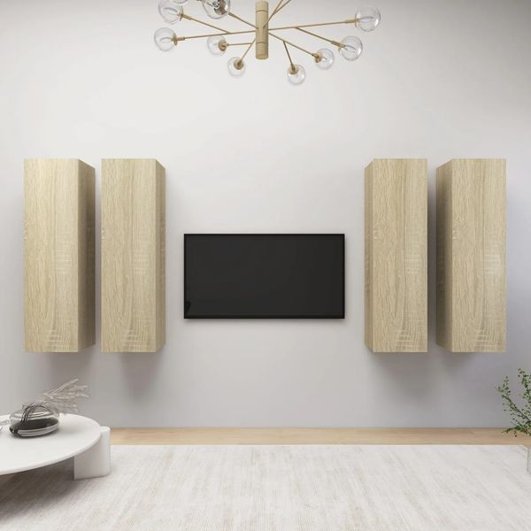 vidaXL TV skrinky 4 ks, dub sonoma 30,5x30x110 cm, kompozitné drevo