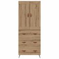 vidaXL Highboard Remeselný dub 69,5 x 34 x 180 cm Kompozitné drevo