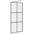 vidaXL Sprchová zástena z priehľadného ESG skla 90x195 cm čierna