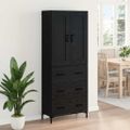 vidaXL Highboard 2 ks Čierny dub 69,5 x 34 x 180 cm Kompozitné drevo