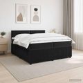 vidaXL Posteľ boxspring s matracom Čierna 200 x 200 cm Zamat