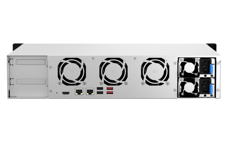 QNAP TS-864eU-8G (4core 2,9GHz, 8GB RAM, 8x SATA, 2x 2,5GbE, 1x PCIe, 1x HDMI, 4x USB, malá hloubka) NAS, 8× 3,5" SATA, Intel Celeron N5095, 8 GB DDR4, 2× 2,5GbE, PCIe Gen 3 x2, HDMI 1.4b, 2U rackmount, krátká hloubka