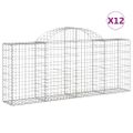 vidaXL Oblúkové gabionové koše 12ks 200x30x80/100cm pozinkované železo