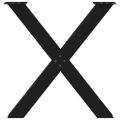 vidaXL Nohy k jedálenskému stolu v tvare X, 3 ks, čierne, 80 x (72-73) cm, oceľové