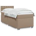 vidaXL Boxspring posteľ s matracom kapučínová 90x200 cm umelá koža